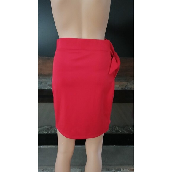 Love Women's MEDIUM Red Tie Wrap Mini Skirt Sexy Clubbing Party Dancing City Fun - Picture 5 of 10